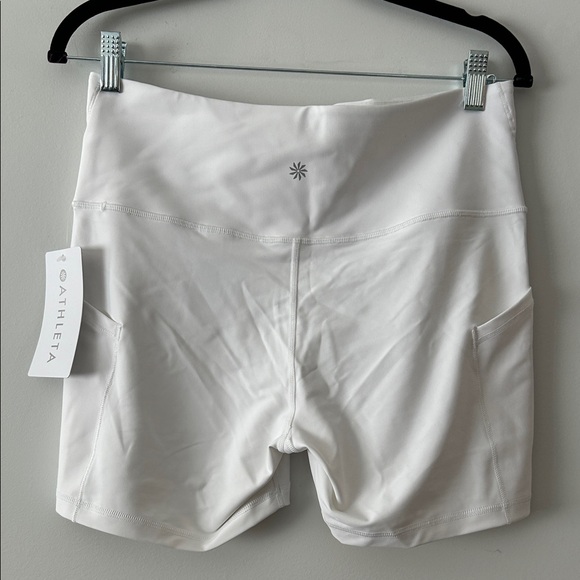 Athleta|Interval Stash 5” White Bike Shorts sz L - Picture 4 of 5